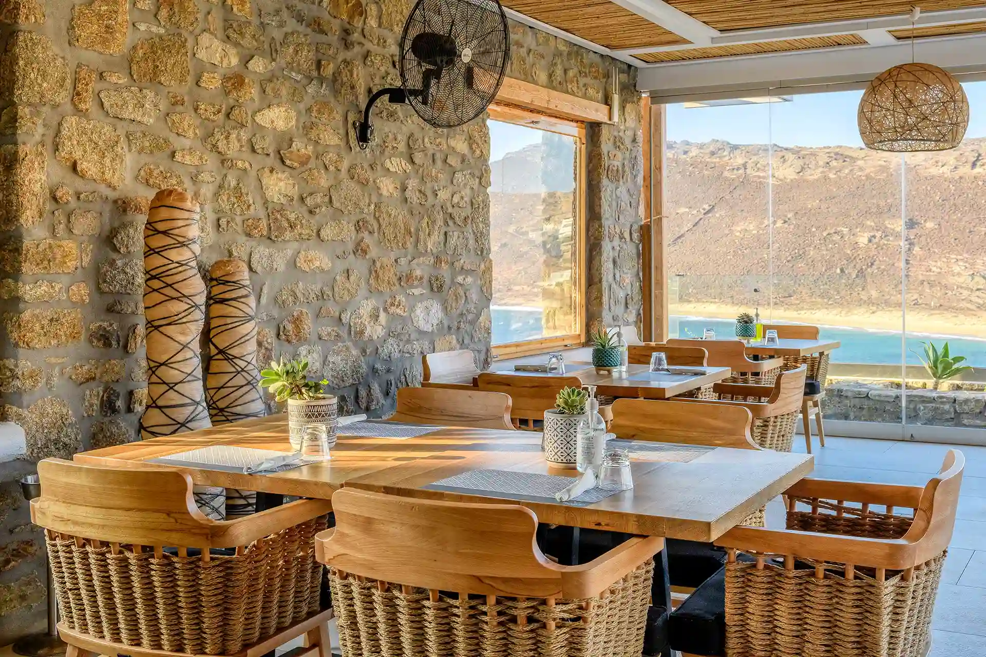 Panormos village restaurant sea view